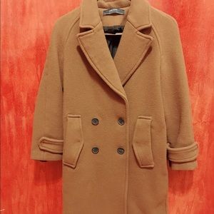zara double breast wool coat